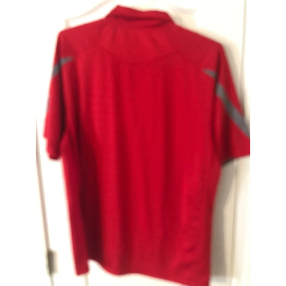 Red Strom Polo Shirt Mens Large Red Short Sleeve Casual Golf Performance Top - Picture 4 of 4